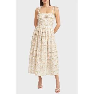 NEW EN SAISON callie midi dress in peony green